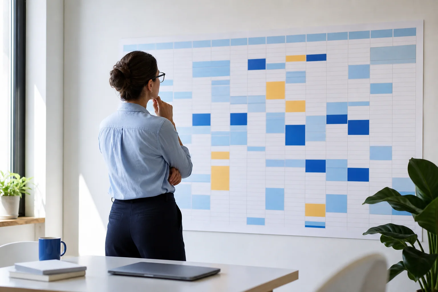 A visual calendar with a clear daily rhythm